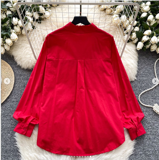 Women's European Chic Streetwear Shirt Sequins 3D Floral